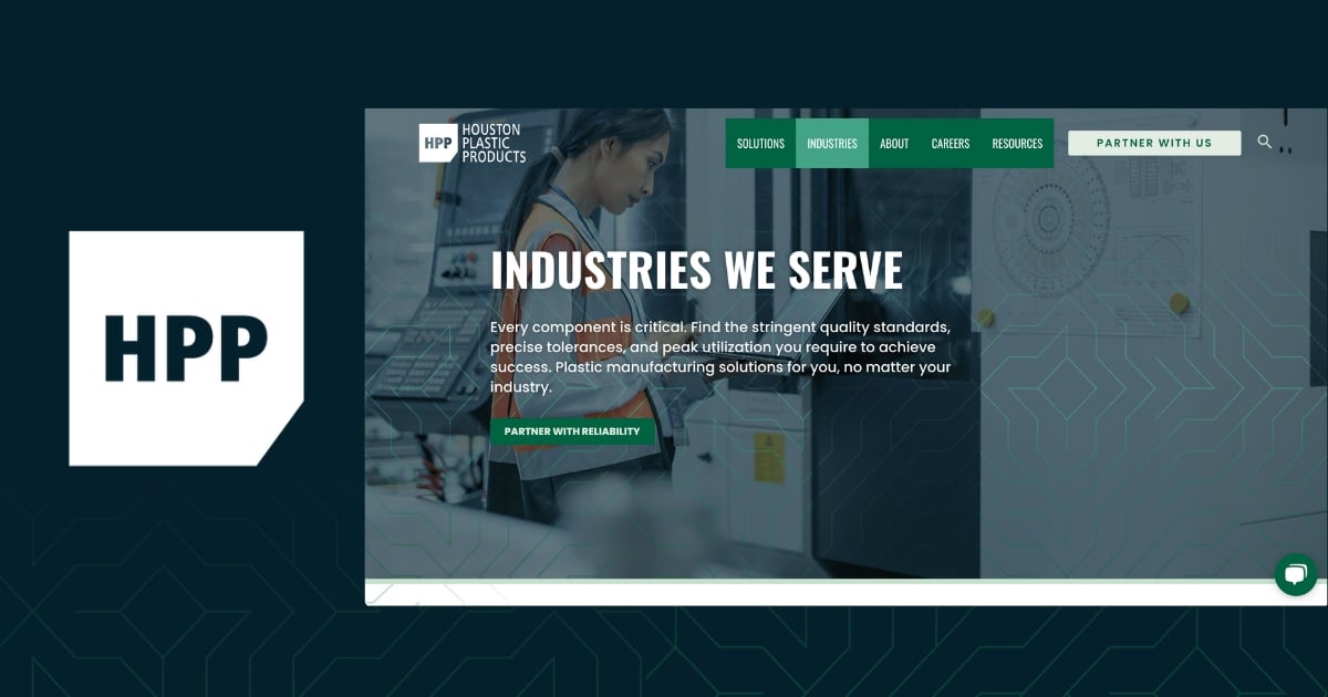 Snapshot of Houston Plastic Products' industry-specific webpage showcasing a strategic layout of various industry subdomains. This structure is designed to enhance SEO performance, SERP visibility, and digital advertising presence, offering targeted information for each industry sector.